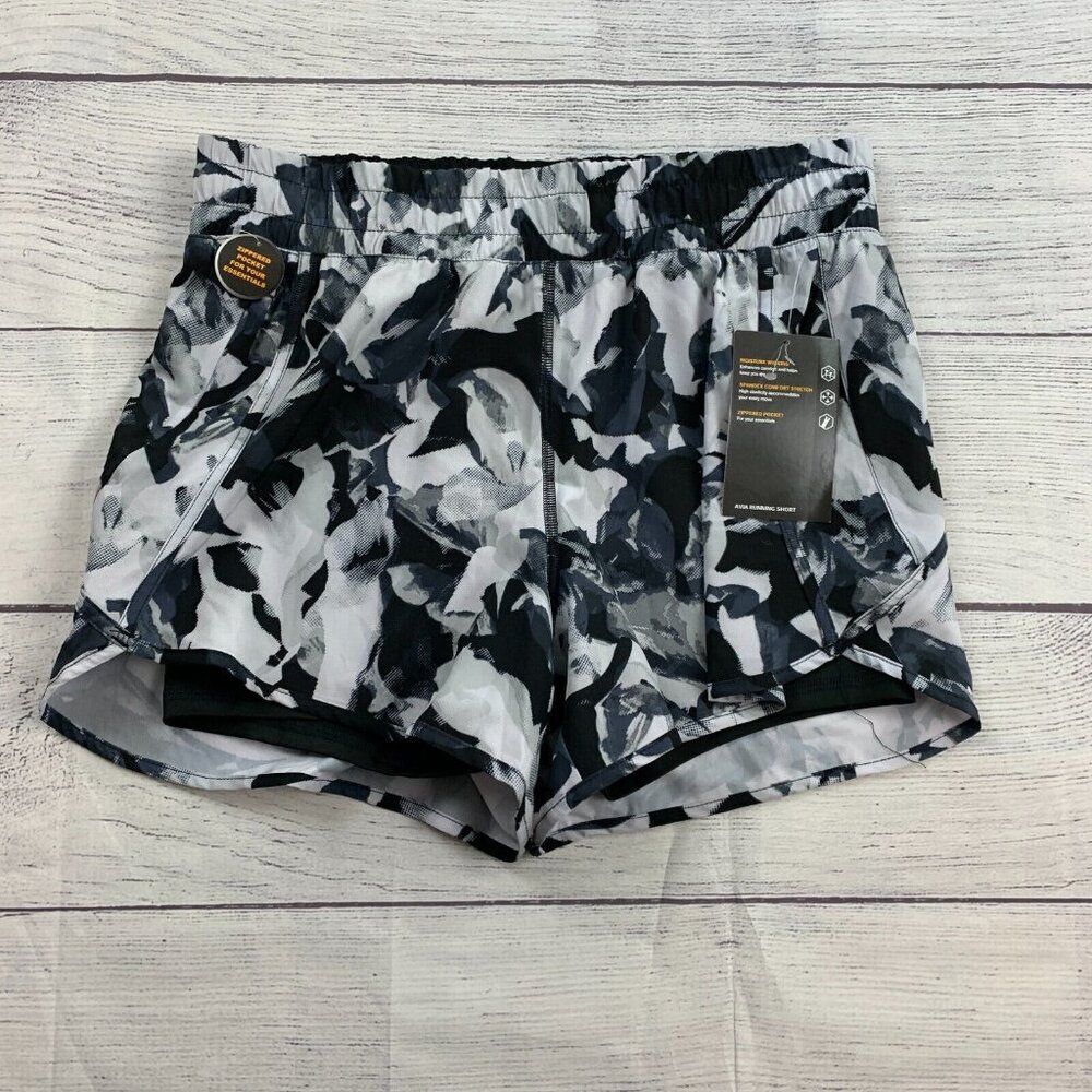 Avia Running Shorts M Black Patterned Inner Biker Shorts New NWT